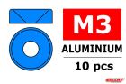 Team Corally Aluminium Unterlegscheibe für M3 Senkkopfschrauben AD=8mm Blau 10 St / C-3213-30-4