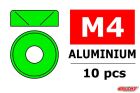 Team Corally Aluminium Unterlegscheibe für M4 Senkkopfschrauben AD=10mm Grün 10 St / C-3213-40-1