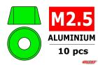 Team Corally Aluminium Unterlegscheibe für M2.5 Zylinderkopfschrauben AD=7mm Grün 10 St / C-3214-25-1