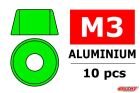 Team Corally Aluminium Unterlegscheibe für M3 Zylinderkopfschrauben AD=8mm Grün 10 St / C-3214-30-1