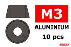 Team Corally Aluminium Unterlegscheibe für M3 Zylinderkopfschrauben AD=8mm Gun Metal 10 St / C-3214-30-3