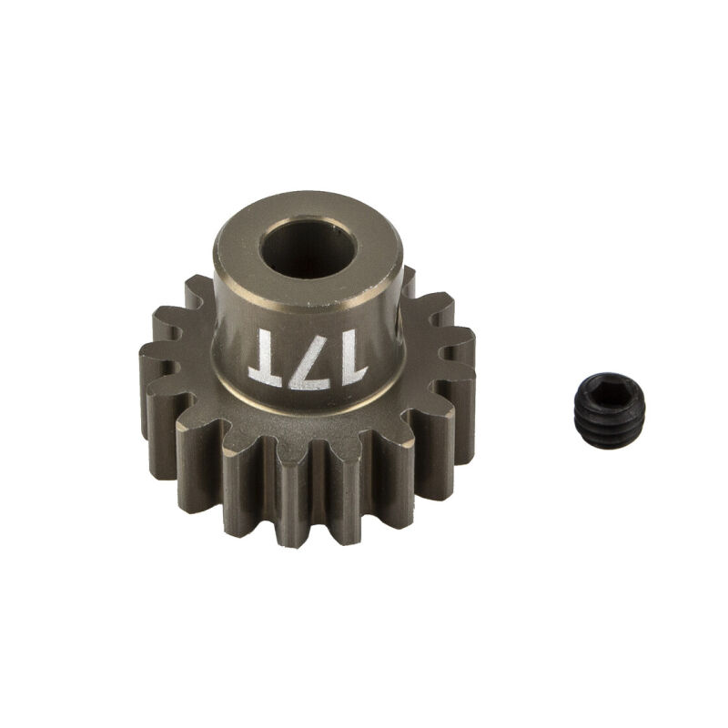 Team Associated FT Pinion Gear, 17T, MOD 1, 5mm shaft, aluminum / AE89599