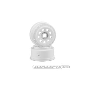 JConcepts 9-shot 17mm hex SCT tire wheel - white, 2pc. /...