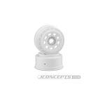 JConcepts 9-shot 17mm hex SCT tire wheel - white, 2pc. / JCO3421W