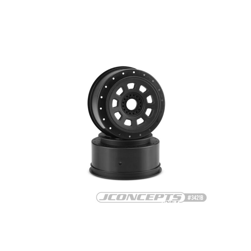 JConcepts 9-shot 17mm hex SCT tire wheel - black, 2pc. / JCO3421B