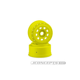 JConcepts 9-shot 17mm hex SCT tire wheel - yellow, 2pc. /...