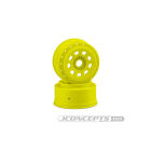 JConcepts 9-shot 17mm hex SCT tire wheel - yellow, 2pc. / JCO3421Y