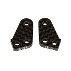 Team Associated RC10B74 FT Steering Block Arms, HT 0, carbon fiber / AE92305