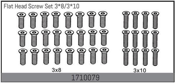 ABSIMA Rock Racer MAMBA 7 Ersatzteil Senkkopfschraubenset 3*8/3*10 / 1710079