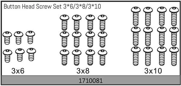 ABSIMA Rock Racer MAMBA 7 Ersatzteil Kopfschraubenset 3*6/3*8/3*10 / 1710081