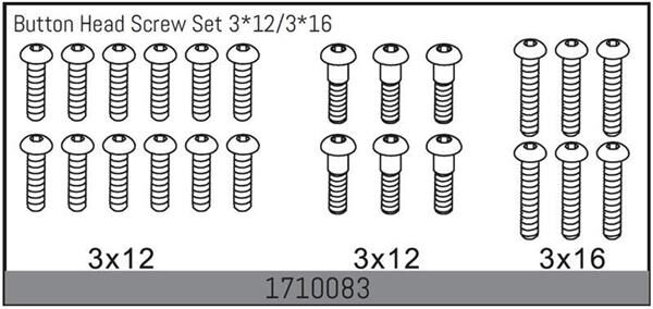 ABSIMA Rock Racer MAMBA 7 Ersatzteil Kopfschraubenset 3*12/3*16 / 1710083