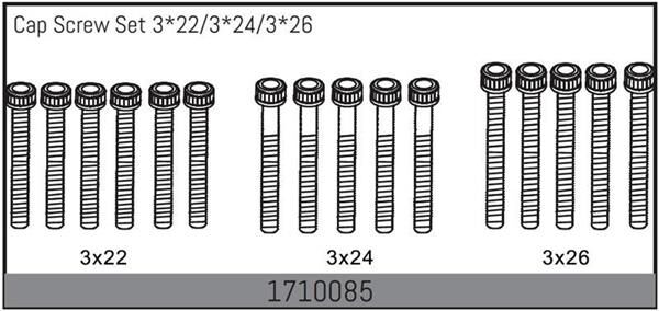 ABSIMA Rock Racer MAMBA 7 Ersatzteil Zylinderkopfschraubenset 3*22/3*24/3*26 / 1710085
