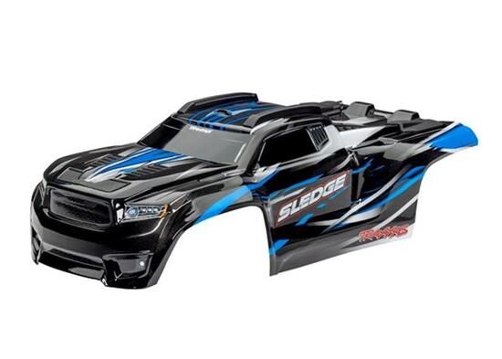 TRAXXAS Karo Sledge Truggy blau / mit Aufkleberbogen & montierten Clipless / TRX9511A