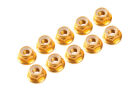 Ultimate Racing 4 mm. ALU. NYLON NUT W/FLANGE GOLD (10 pcs) / UR1513-G