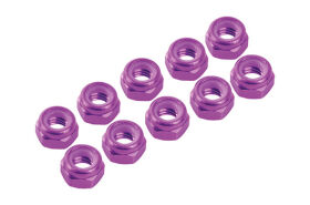 Ultimate Racing 3 mm. ALU. NYLON NUT PINK (10pcs) /...
