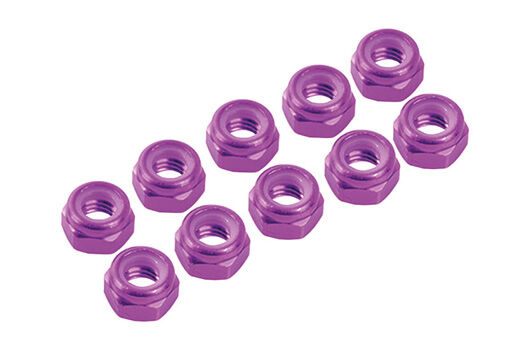 Ultimate Racing 4 mm. ALU. NYLON NUT PINK (10 pcs) / UR1512-PK