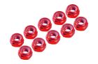 Ultimate Racing 4 mm. ALU. NYLON NUT RED (10 pcs) / UR1512-R