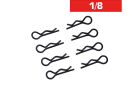 Ultimate Racing BODY CLIPS 1/8 L&R BLACK (8 pcs.) / UR6412-N
