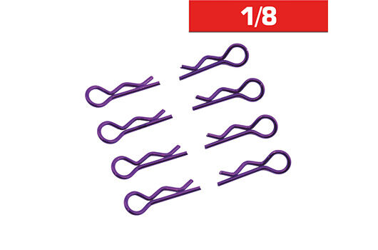 Ultimate Racing BODY CLIPS 1/8 L&R PURPLE (8 pcs.) / UR6412-P