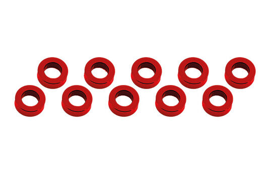 Ultimate Racing ALUMINUM SHIM (3x6x2mm)RED (10pcs) / UR1506-R