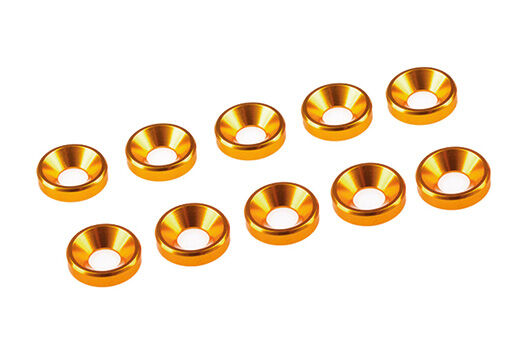 Ultimate Racing 4 mm. ALU. WASHER GOLD (10 pcs) / UR1511-G