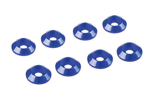 Ultimate Racing 3MM ALUMINIUM CAP HEAD WASHER BLUE (8 pcs) / UR1521-A