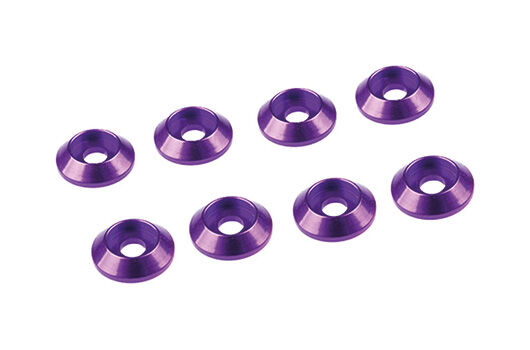 Ultimate Racing 3MM ALUMINIUM CAP HEAD WASHER PURPLE (8 pcs) / UR1521-P