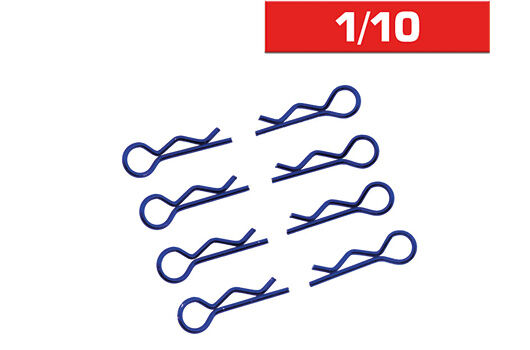 Ultimate Racing BODY CLIPS 1/10 L&R BLUE (8pcs.) / UR6411-A