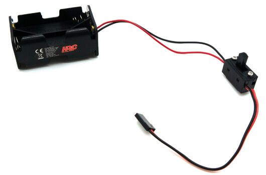 HRC Racing Batteriehalterung AA 4 Zellen Square mit JR Stecker und Schalter / HRC9271AJ