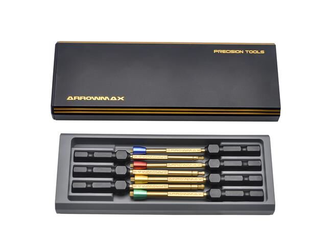 Arrowmax Power Tool Tip Set 7 Pieces With Alu Case Black Golden / AM502905