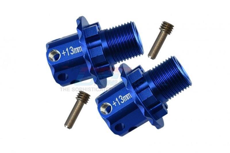 GPM TRAXXAS SLEDGE blue ALUMINUM 13MM HEX ADAPTERS-4PC SET / GPMSLE010/+13MMB