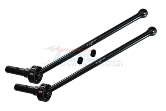 GPM TRAXXAS SLEDGE black GPM 4140 CARBON STEEL FRONT / REAR CVD DRIVE SHAFT -4PC SET / GPMSLE133F/RSBK