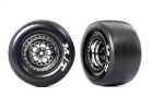 TRAXXAS Drag Slash Reifen auf Felge hi Weld chrome schwarz Mickey Thompson / TRX9476X