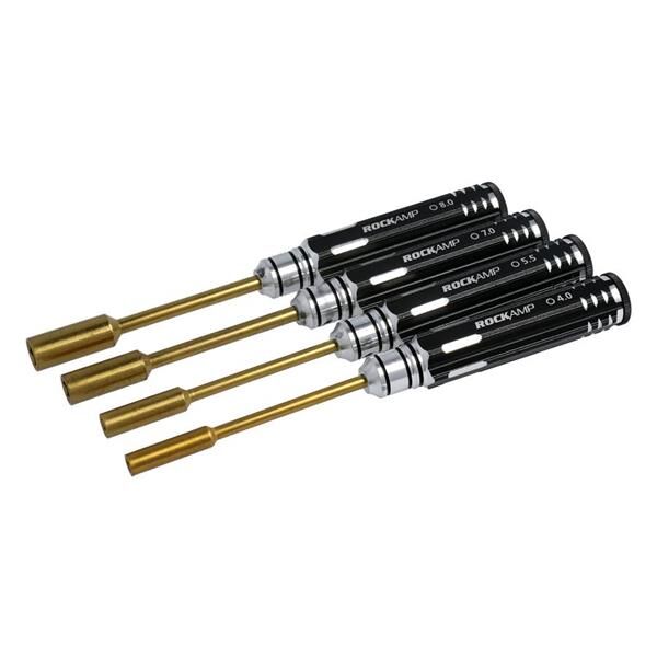 Rockamp Set Steckschlüssel 4.0 / 5.5 / 7.0 / 8.0mm HSS Titan beschic / RA50305