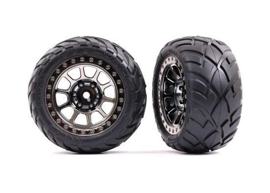 TRAXXAS Anaconda Reifen auf Felge Bandit 2.2 Schwarz-Chrom hi medium / TRX2478T