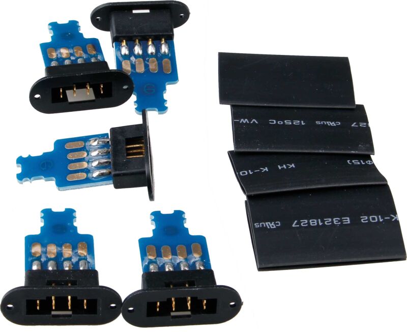 Robbe Modellsport Lötplatine 8-pin MPX Hochstrom Stecker System mit Stecker (Kontakt = Stecker) 5 Stück / 46313