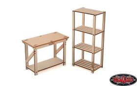RC4WD 1/10 Wood Garage Shelves and Work Bench Set /...