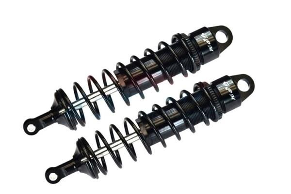 GPM black TRAXXAS Sledge WITH 6MM SHAFT - 2PC SET schwarz ALUMINUM 6061-T6 FRONT ADJUSTABLE SPRING DAMPERS 128MM / SLE128FBKBK