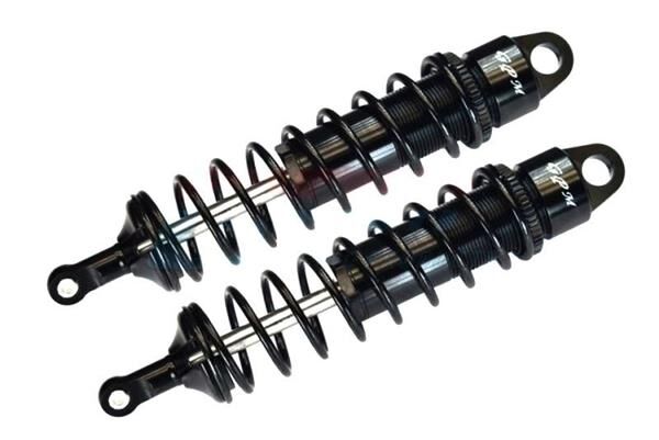 GPM black TRAXXAS Sledge WITH 6MM SHAFT - 2PC SET schwarz ALUMINUM 6061-T6 REAR ADJUSTABLE SPRING DAMPERS 143MM / SLE143RBKBK