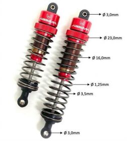 ABSIMA Aluminium Tuning Stoßdämpfer 100mm 1:8 (2 St.) / 2330060