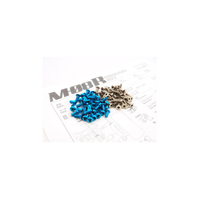 Hiro Seiko M-08R Titan/Alum Hex Socket Screw Set [T-Blue] / HS-48806