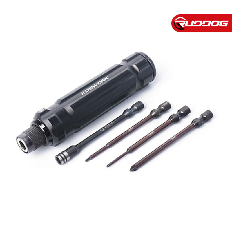 Koswork Mini-Z Quick Release 1/4" Drive Hex Driver Set  (H1.5, N4.5, P00 & P1) / KOS13211