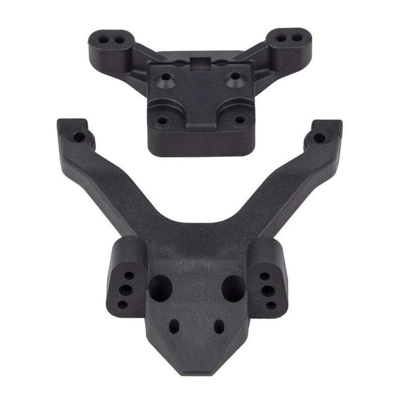 Team Associated RC10B6.4 FT Top Plate and Ballstud Mount, carbon / AE91972