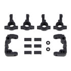 Team Associated RC10B6.4 -1mm Scrub Caster and Steering Blocks, carbon / AE91985