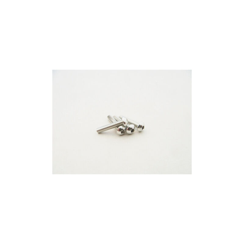 Hiro Seiko Alloy Hex Socket Button Head Screw M3x18 (4pcs | Silver) / HS-48741