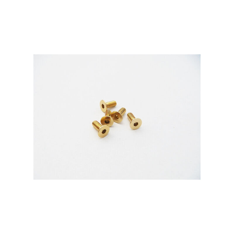 Hiro Seiko  Alloy Hex Socket Flat Head Screw M3x15  (4pcs | Gold) / HS-48784