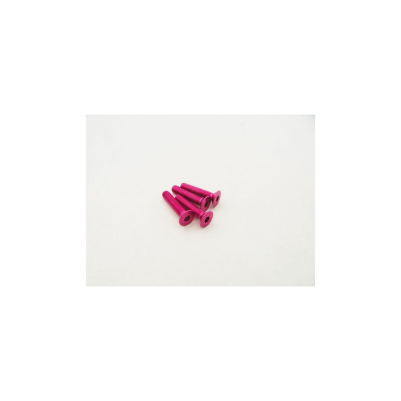 Hiro Seiko  Alloy Hex Socket Flat Head Screw M3x20  (4pcs | Pink) / HS-48792