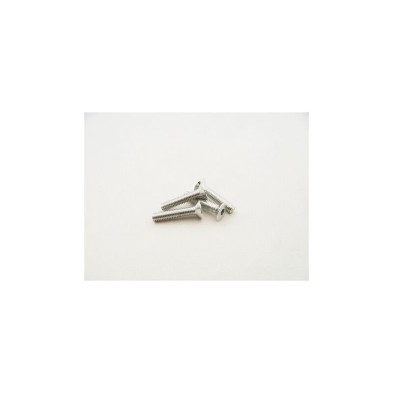 Hiro Seiko Alloy Hex Socket Flat Head Screw M3x18 (4pcs | Silver) / HS-48796