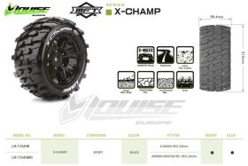 Louise RC MFT X-CHAMP X-Maxx Serie Mounted Sport Black wheels Hex 24mm L-T3349B