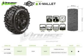 Louise RC MFT X-MALLET ARRMA Kraton 8S Mounted Sport Black wheels Hex 24mm L-T3350BM